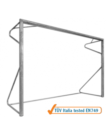 Coppia porte calcetto in acciaio zincato, cm 300x200, mod. mobile con base e pali saldati alla traversa