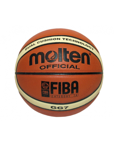 Pallone basket Molten omologato FIBA, in pelle sintetica, misura 7