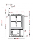 Banco pozzetti gelato o granite con riserva - Refrigerazione ventilata - N° 4+4 Carapine da Lt 7,5