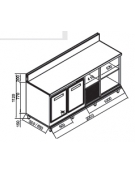 Retrobanco refrigerato 2 sportelli motore interno da cm. 200