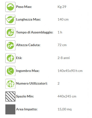 Cavallo oscillante in vetroresina - 2 posti - cm 140x45x90h