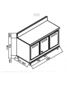 Retrobanco refrigerato 3 sportelli motore remoto da cm. 150
