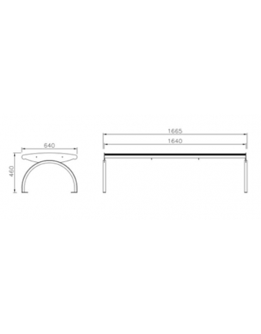 Panchina in acciaio inox con schienale - Lunghezza cm 167,5