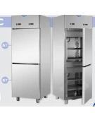 Armadio Combinato Refrigerato GN 2/1 in Acciaio Inox a doppia temperatura (BT + BT) con 2 sportelli cm 71x80x203h