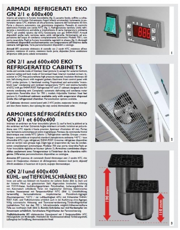 Armadio Combinato Refrigerato GN 2/1 in Acciaio Inox a doppia temperatura (BT + BT) con 2 sportelli cm 71x80x203h