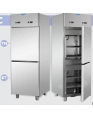 Armadio Comb. Refrigerato in Acciaio Inox a doppia temp. TN + BT, 2 sportelli cm 71x80x203h