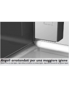 Armadio Refrigerato monoblocco in Acciaio Inox a temp. normale, prt in vetro,Neon, cm 71x70x203h