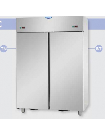 Armadio Comb. Refrigerato 1200 Inox,doppia temp.(TN+BT)2 porte cm 142x70x203h