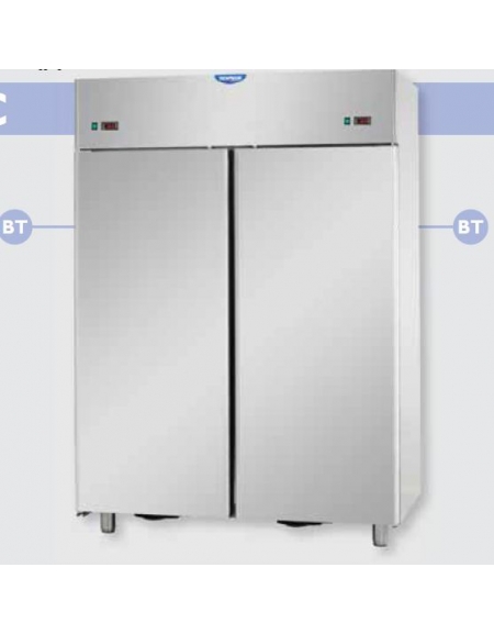 Armadio Comb. Refrigerato 1200 Inox a doppia temp. (BT + BT) 2 porte cm 142x70x203h