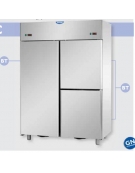 Armadio Refrigerato in Acciaio Inox a doppia temperatura (BT + BT) con 1 porta e 2 sportelli cm 142x80x203h