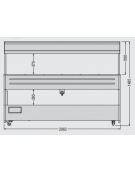 Carrello espositore buffets caldo a bagnomaria cm. 206x79x149h