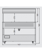 Carrello espositore buffets caldo a bagnomaria cm. 206x79x149h