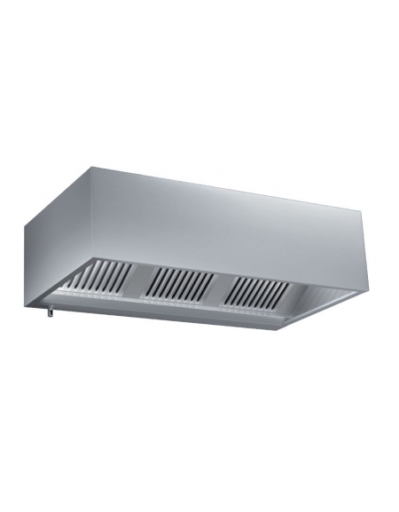 Cappa aspirazione inox cubica professionale a muro cm.160x90x40h