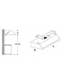 Cappa a parete con aspiratore cm. 96x95x40h