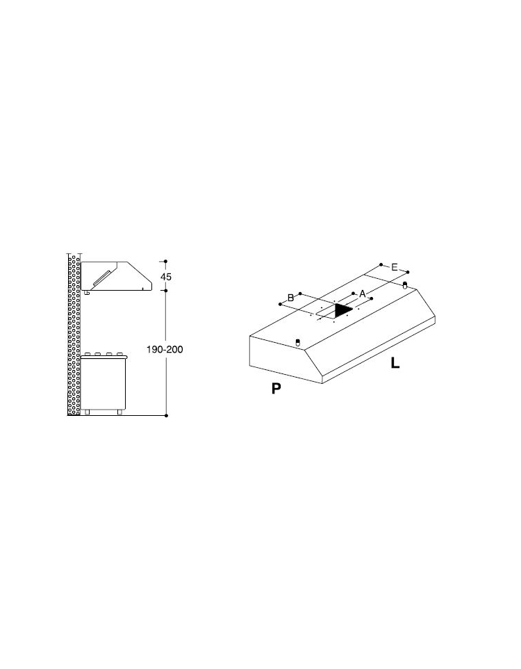 Cappa aspirante professionale inox ecologica a carboni attivi a parete con  motore interno per ristorante cm 200x90x60h - Profond