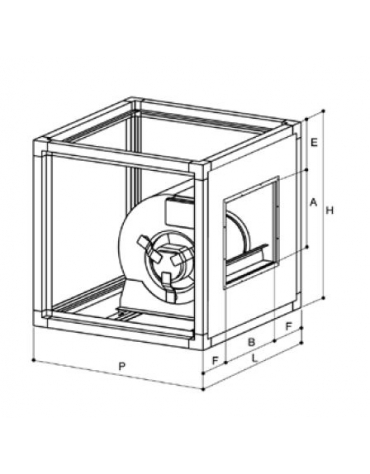 Ventilatore centrifugo cassonato a doppia aspirazione con motore direttamente accoppiato - Portata 1000 metri cubi orari