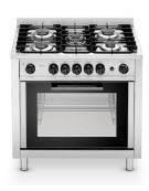 Cucina a gas 5 fuochi su forno elettrico a convezione - cm 90x65,5x90h