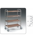 Carrello inox con N° 4 Piani in nobilitato-cm 81x52x137h