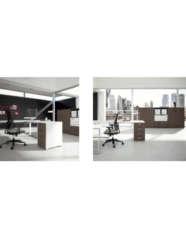 Allungo dattilo scrivania operativa con cassettiera -  cm 100x60x72h