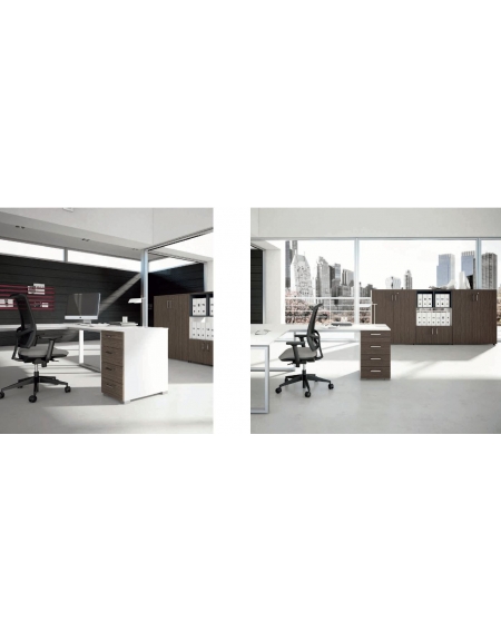 Allungo dattilo scrivania operativa con cassettiera -  cm 120x60x72h