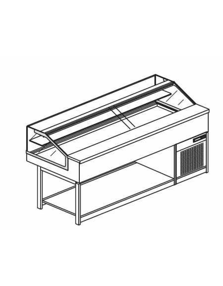 Vetrina fredda vetri dritti bassi da cm. 200 - Refrigerazione ventilata