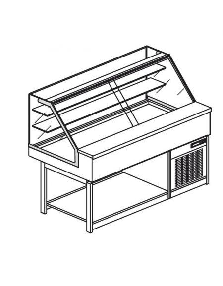 Vetrina fredda vetri alti dritti da cm. 150 - Refrigerazione statica