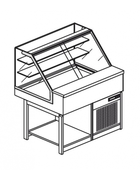 Vetrina fredda vetri alti dritti da cm. 100 - Refrigerazione ventilata