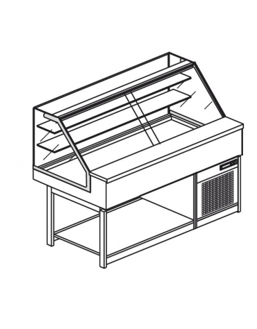 Vetrina fredda vetri alti dritti da cm. 150 - Refrigerazione ventilata