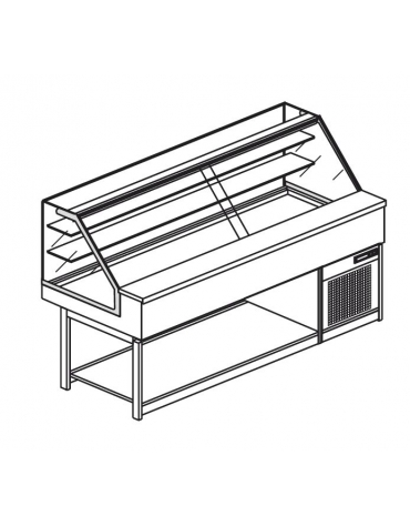 Vetrina fredda vetri alti dritti da cm. 200 - Refrigerazione ventilata