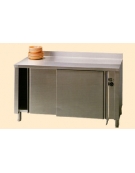 Tavolo armadiato caldo inox con alzatina cm. 170x60x85/90h