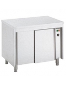 Tavolo armadiato tamburato caldo inox cm. 120x60x85/90h