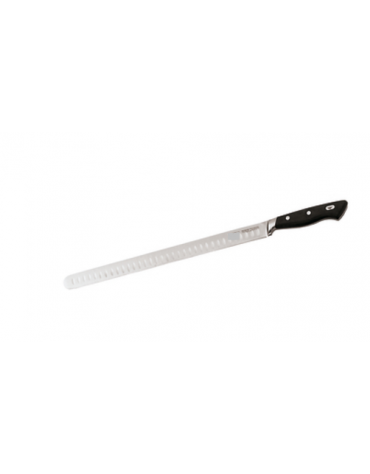 Coltello prosciutto alveolato in acciaio inox con manico POM - cm 36 - colore nero