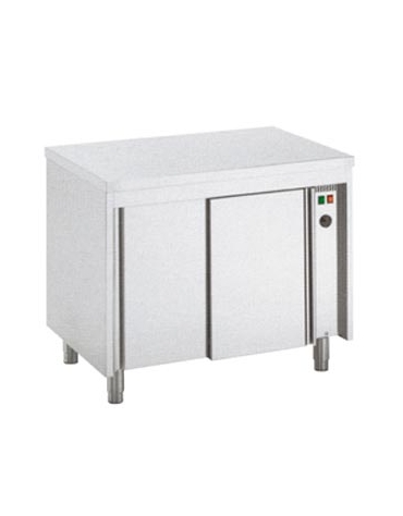 Tavolo armadiato tamburato caldo inox cm. 150x60x85/90h