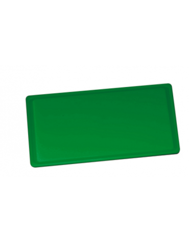 Tagliere con canalina in polietilene GN 2/1 -  colore verde -  cm 65x53x2h