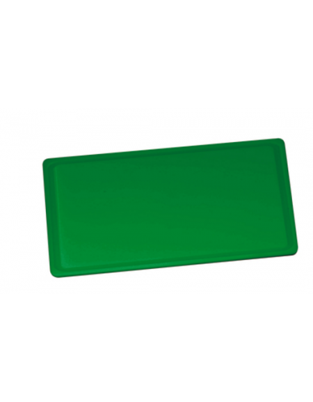 Tagliere rettangolare con canalina in polietilene GN 2/1 - colore verde -  cm 65x53x2h 