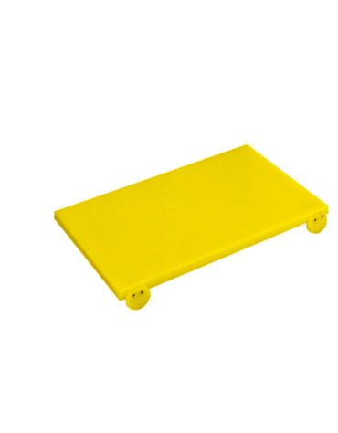 Tagliere con fermi in polietilene -  colore giallo -  cm 60x40x2h