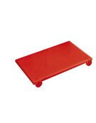 Tagliere con fermi in polietilene -  colore rosso -  cm 60x40x2h