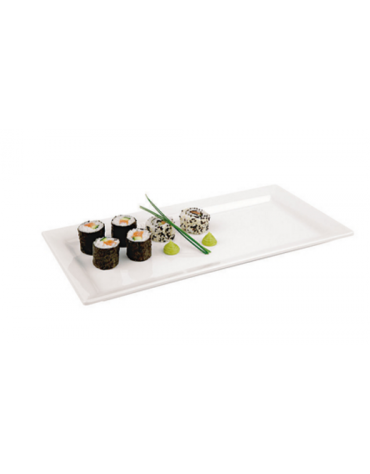 Vassoio sushi in melamina di colore bianco - cm 35,5x18