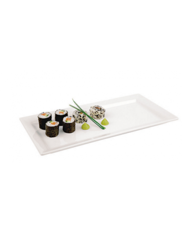 Vassoio sushi in melamina di colore bianco - cm 30x21