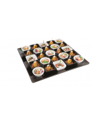 Vassoio quadrato sushi in melamina di colore nero - cm 51x51