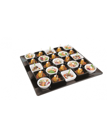 Vassoio quadrato sushi in melamina di colore nero - cm 51x51