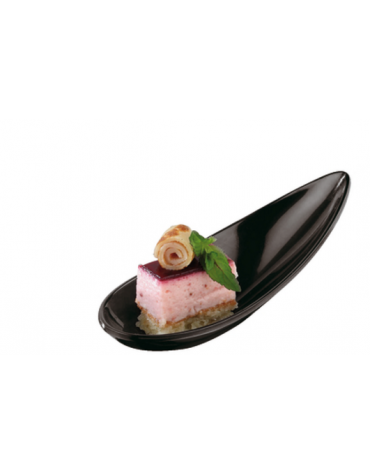 Cucchiaio finger-food in melamina - colore nero - cm 11x4,3