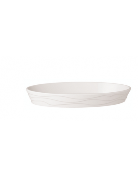 Pirofila ovale in melamina - colore bianco - cm 27x17x4h - lt 0,80