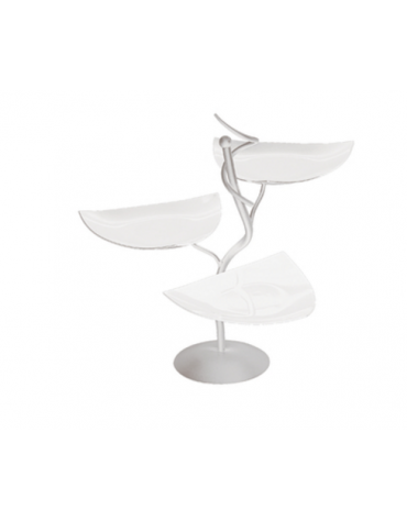 Display per buffet in acciaio verniciato - colore bianco - cm ø 56x57