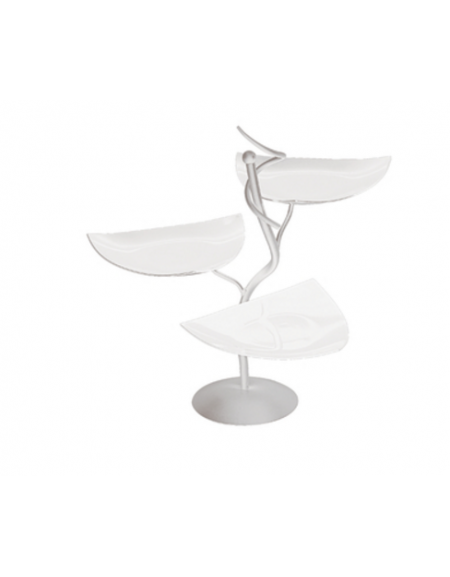 Display per buffet in acciaio verniciato - colore bianco - cm ø 56x57