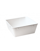 Vassoio espositore in melamina - colore bianco -  cm 22x22x9h - lt 3