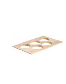 Modulo per 5 ciotole GN 1/1 in legno - cm 53x32,5 - fori  ø 13,2