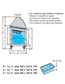 Vetrina Banco Gelateria CM Temperatura -12° -22°C Dim. mm. L. 1009 x P. 615 x H 1296