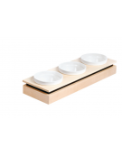 Box per ciotole in legno - colore: legno -  cm 79,5x26,5x8,5h