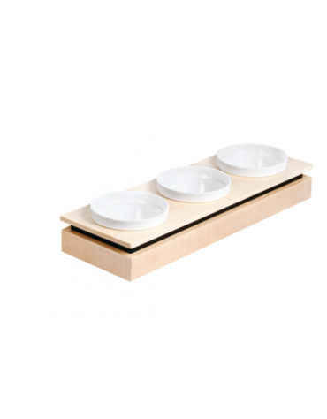 Box per ciotole in legno - colore: legno -  cm 79,5x26,5x8,5h